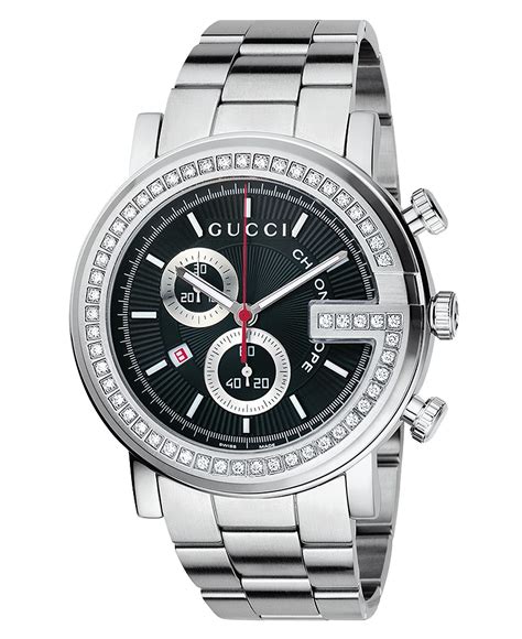 gucci mens warch|men's gucci watch diamond bezel.